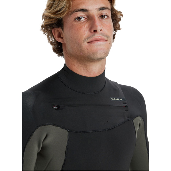 2025 Quiksilver Da Uomo Everyday Sessions 3/2mm Chest Zip Muta EQYW103202 - Thyme